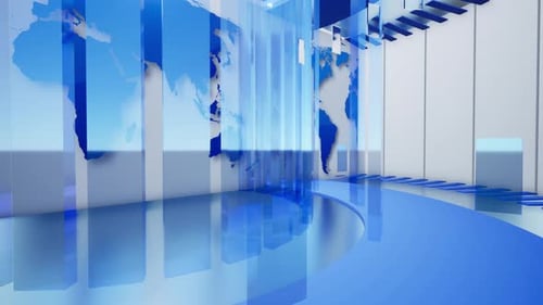 Modern Blue Virtual Studio News Background