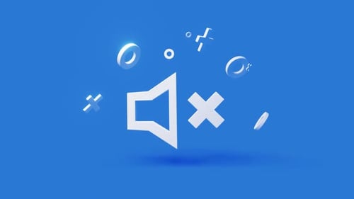 Clean 3D Mute Sound Icon Reveal Animation