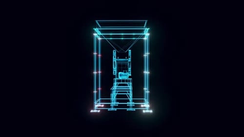 Jaw Crusher Plant Hologram Rotating 4k