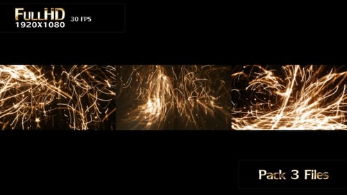 Abstract Golden Particle Light Trails Motion Background