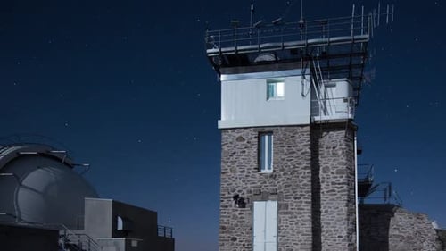 Pyrenäen Zeitraffer Frankreich Nacht Berge Sterne Observatorium