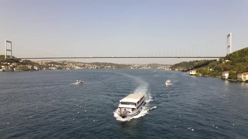 Istanbul Bosphorus Bridge Aerial Drone