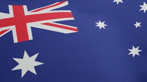 Australian Flag Waving Realistic Seamless Loop Animation