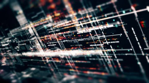 Futuristic Digital Grid Data Flow Background Animation