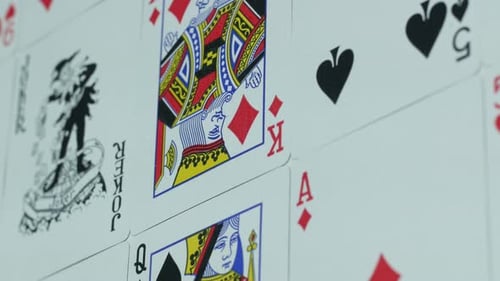 Arrangement of Colorful Playing Cards Close Up