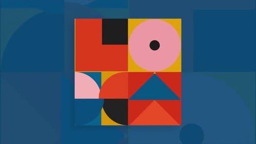 Abstract Flat Design Geometric Background Animation