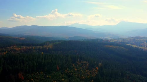 Aerial Drone Video Flying Over Carpathians Mountains, Ukraine, Europe