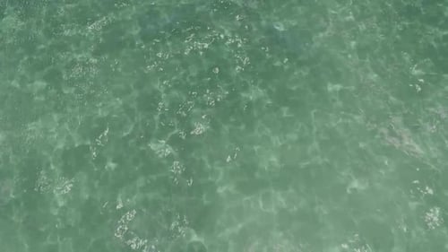 Aerial View Clear Greenish Blue Ocean Water Ripples