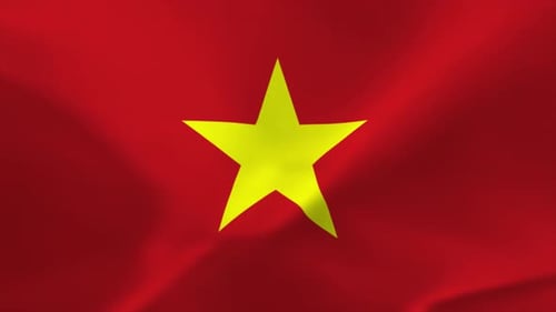 Realistic Waving Flag of Vietnam Seamless Loop