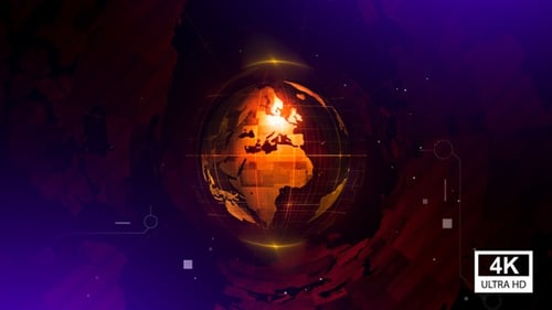 Digital Earth Globe Global Network Broadcast Opener