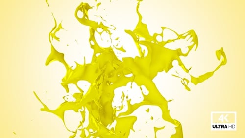 Dynamic Yellow Liquid Paint Splash Explosion Transition