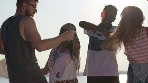 Group of Friends Having Party on Beach