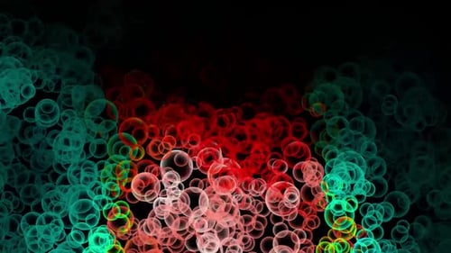 Abstract Bubbles Background Loop with Colorful Glowing Particles