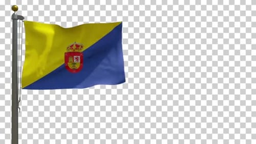 Realistic Waving Flag with Crest and Alpha Channel