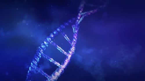 Animation Of DNA Strand In Abstract Space HD