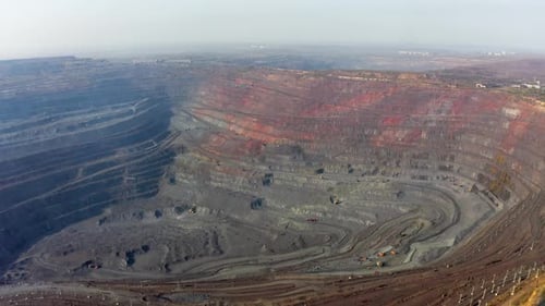 Aerial View of Southern Mining Factory, Mine Quarry in Ukraine