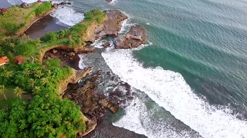 Sequence of Scenic Coastal View and Turbulent Ocean