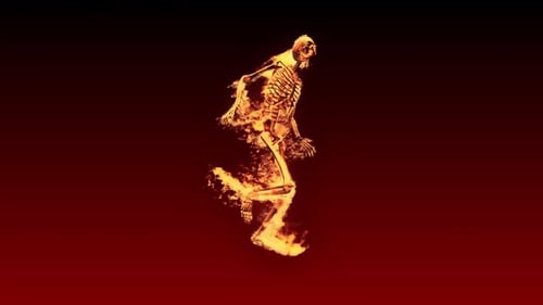 Burning 3D Skeleton Run Looped on Red