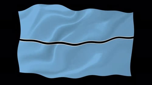 Botswana National Flag Waving in the Wind Seamless Loop