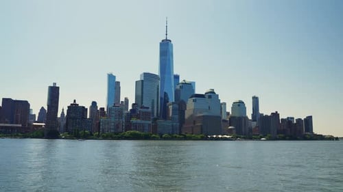 Manhattan Financial District Skyline at Daytime Beautiful Cityscape of New York