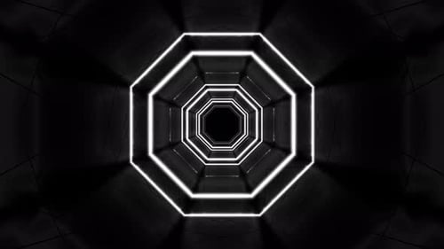 Black White Tunnel 4K Loop