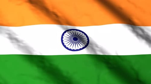 Realistic Waving Indian Flag Loop Background