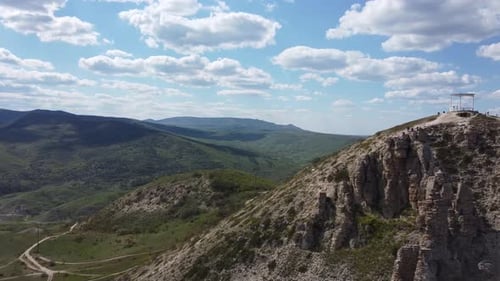 Video of Beautiful Mountain Scenery From the Height of the Drone Flight