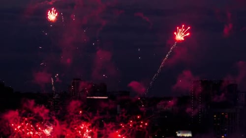 Beautiful Firework at Evening Sky