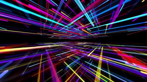 Futuristic Data Tunnel with Abstract Light Streaks