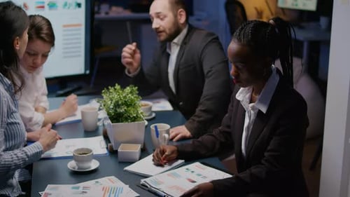 Business Team Having a Meeting in Modern Office
