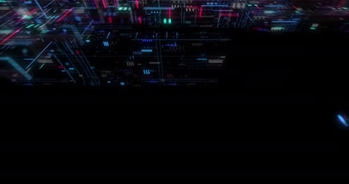 Futuristic Digital Grid Data Flow Animation Background