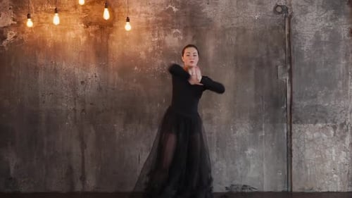 Passionate Female Dancer in a Studio