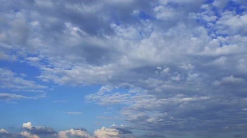 Vibrant blue sky with cloud on a cloudy day time lapse.