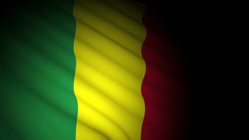 Realistic Waving Mali National Flag Animation