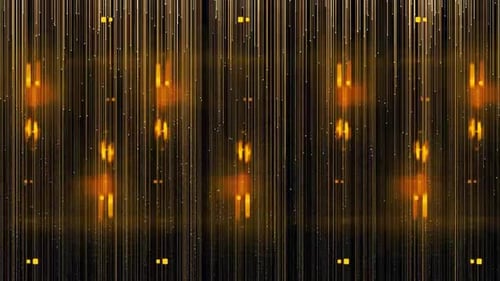 Abstract Golden Vertical Lines and Glowing Particle Animation