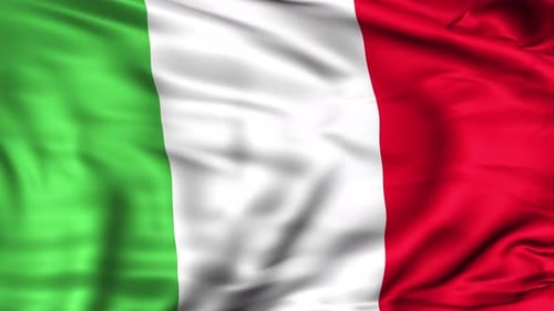 Realistic Waving Italian National Flag Loop