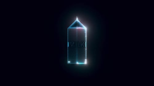 Paper Milk Box Hologram 4k