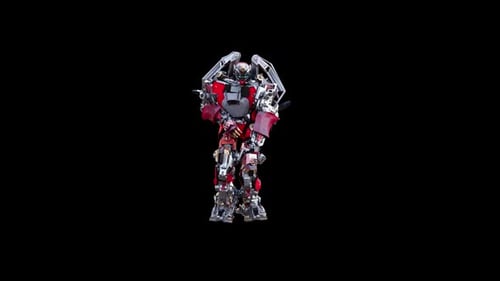 Animated 3D Robot Transformer Posing for Sci-Fi Projects