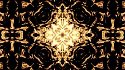Fiery Abstract Kaleidoscope Symmetrical Loopable Background
