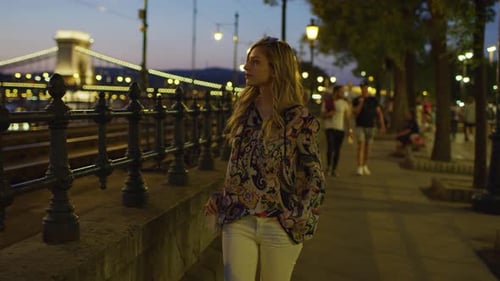 Evening walk along the river bank