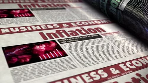 Inflation, unemployment and rising prices newspaper printing press