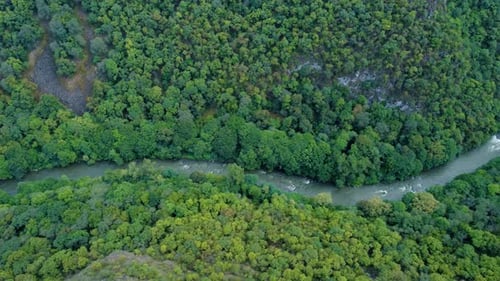 Canyon and river aerial view