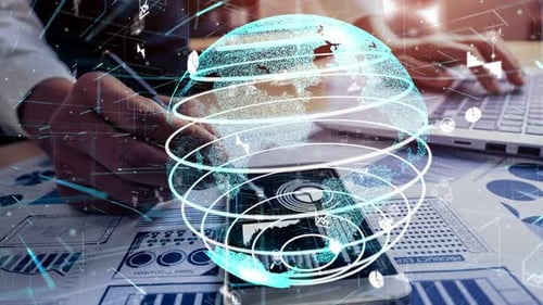 Business Technology Data Analytics with Globe Graphics