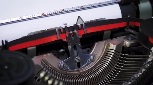 Typing the Word 'WORDS' on Vintage Typewriter