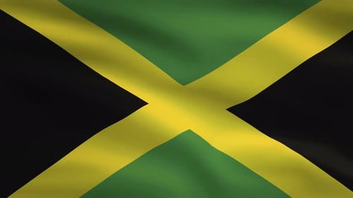 Waving Jamaican Flag Loop Background Animation