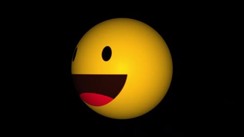 Rotating 3D Happy Emoji Face Animation