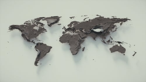 Animated 3D World Map with Detailed Topography