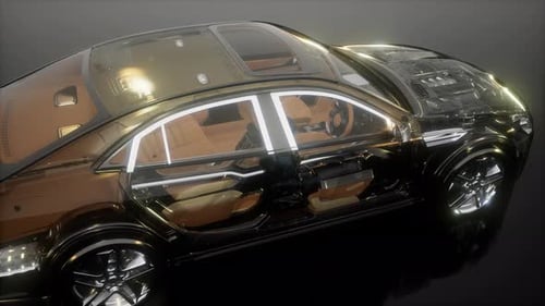 Motor y otras piezas visibles en el automóvil