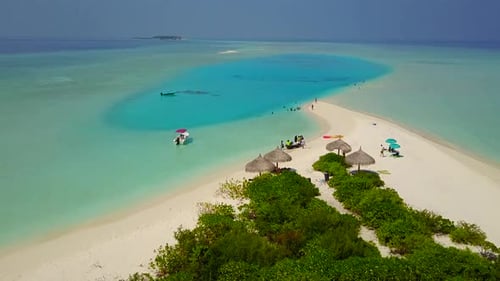 Aerial sky of marine coastline beach by sea and sand background