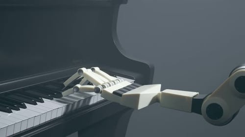 Robotic Hand Playing Grand Piano with AI Technology